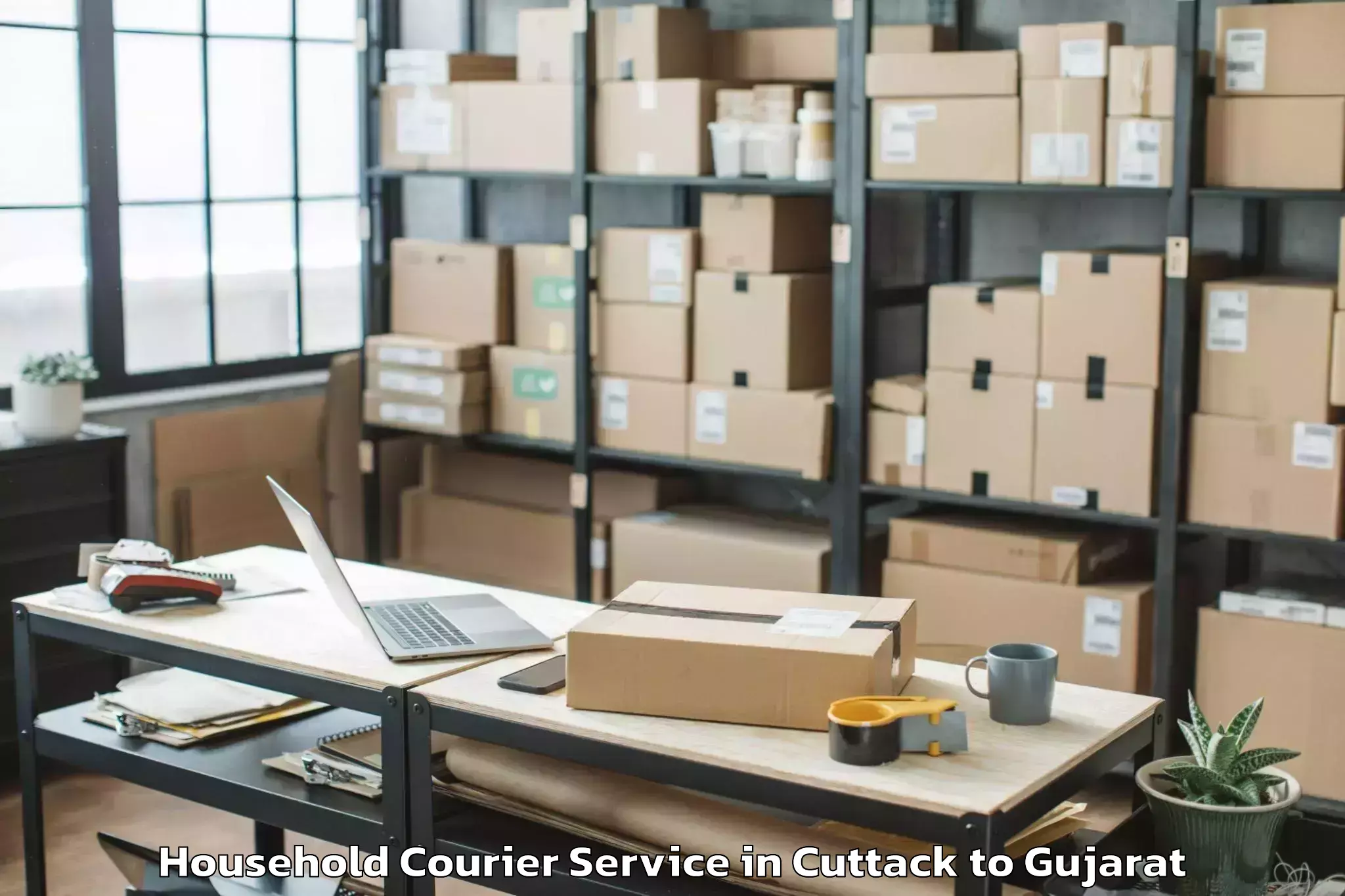 Reliable Cuttack to Bhanvad Household Courier